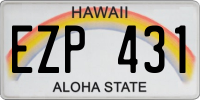 HI license plate EZP431