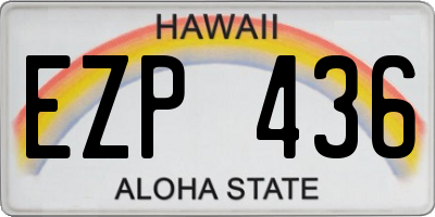 HI license plate EZP436