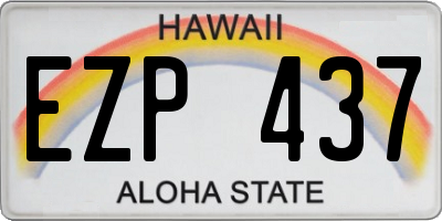 HI license plate EZP437