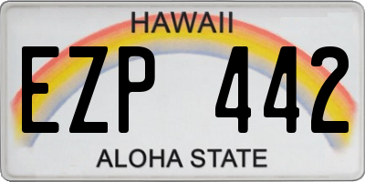 HI license plate EZP442