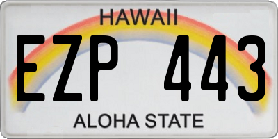 HI license plate EZP443