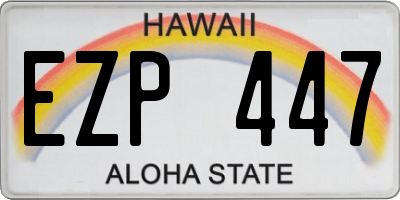 HI license plate EZP447