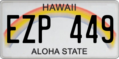 HI license plate EZP449