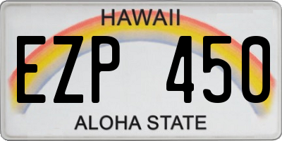 HI license plate EZP450