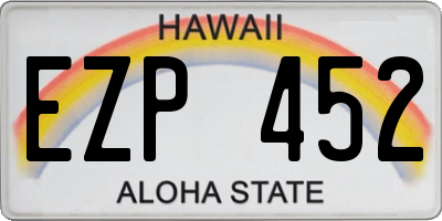 HI license plate EZP452