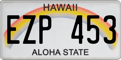 HI license plate EZP453