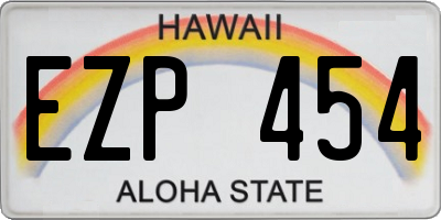 HI license plate EZP454