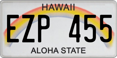 HI license plate EZP455