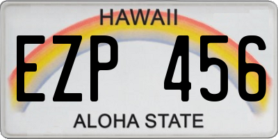HI license plate EZP456