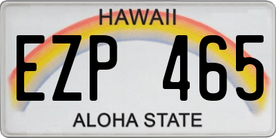 HI license plate EZP465