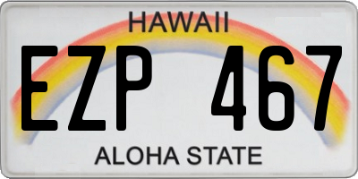 HI license plate EZP467