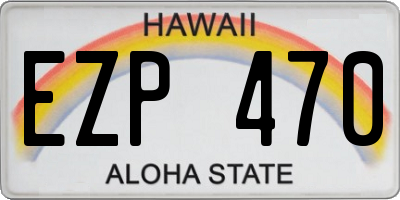 HI license plate EZP470