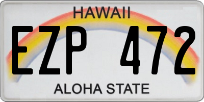 HI license plate EZP472