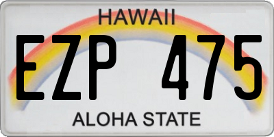 HI license plate EZP475