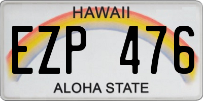 HI license plate EZP476