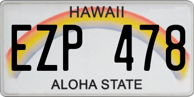 HI license plate EZP478