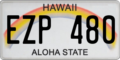 HI license plate EZP480