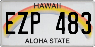 HI license plate EZP483