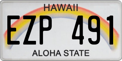 HI license plate EZP491