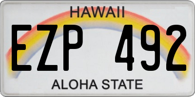 HI license plate EZP492