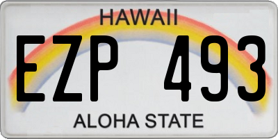 HI license plate EZP493