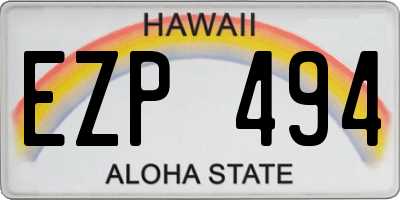 HI license plate EZP494