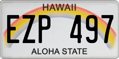 HI license plate EZP497