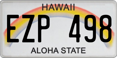 HI license plate EZP498