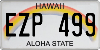 HI license plate EZP499