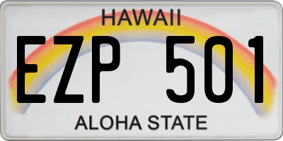 HI license plate EZP501
