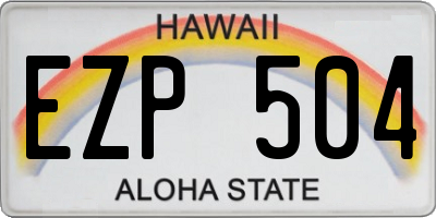 HI license plate EZP504