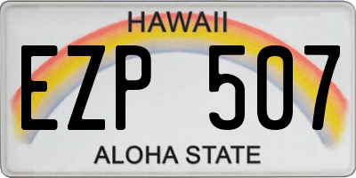HI license plate EZP507