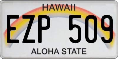 HI license plate EZP509