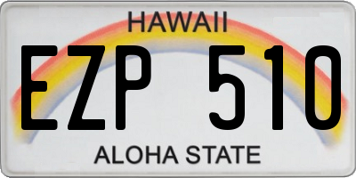 HI license plate EZP510