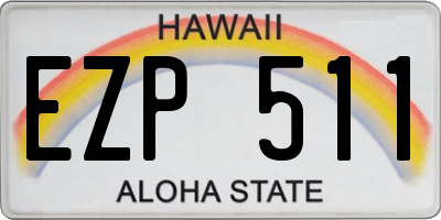 HI license plate EZP511