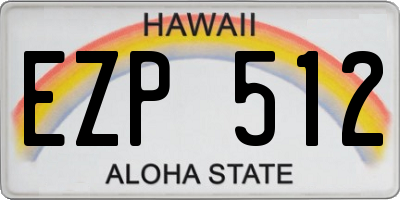 HI license plate EZP512