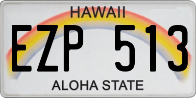 HI license plate EZP513