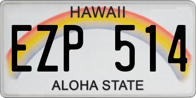 HI license plate EZP514