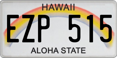 HI license plate EZP515