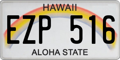 HI license plate EZP516