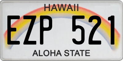 HI license plate EZP521
