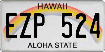 HI license plate EZP524