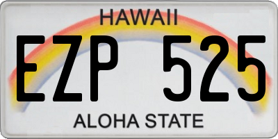 HI license plate EZP525