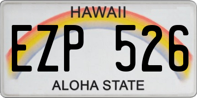 HI license plate EZP526