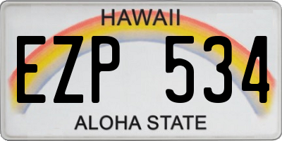 HI license plate EZP534