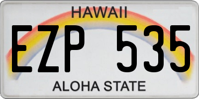 HI license plate EZP535