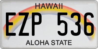 HI license plate EZP536