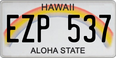 HI license plate EZP537