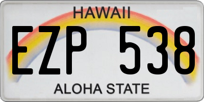 HI license plate EZP538