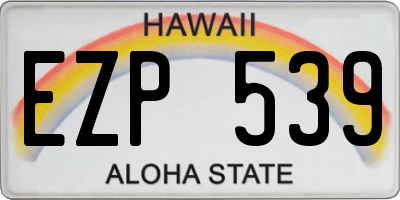 HI license plate EZP539